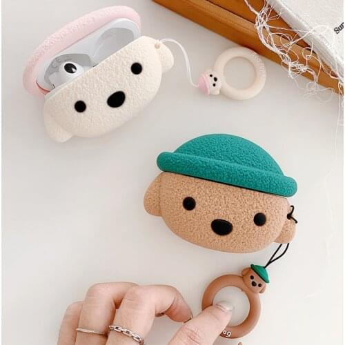 3D Cute Cartoon Teddy Dog Earbuds Case For Huawei FreeBuds Pro Couple Lovers Puppy Wireless Earphone Headset Cover Charging Box