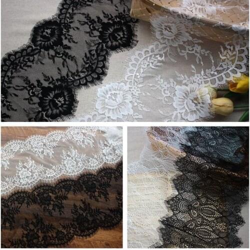 3Yds/lot 3kinds black white eyelashes lace stitching long wedding veil home curtain bed curtain accessories AC735