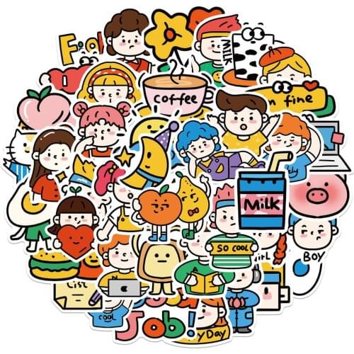 50pcs/pack Cartoon Stickers for Skateboard Computer Notebook Car Decal Childrens Toys Etc