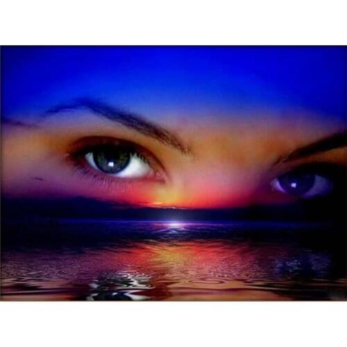 Diamond Embroidery Sky scenery DIY Diamond Painting Round Drill Diamond Embroidery Diamond Mosaic cross stitch kit girl