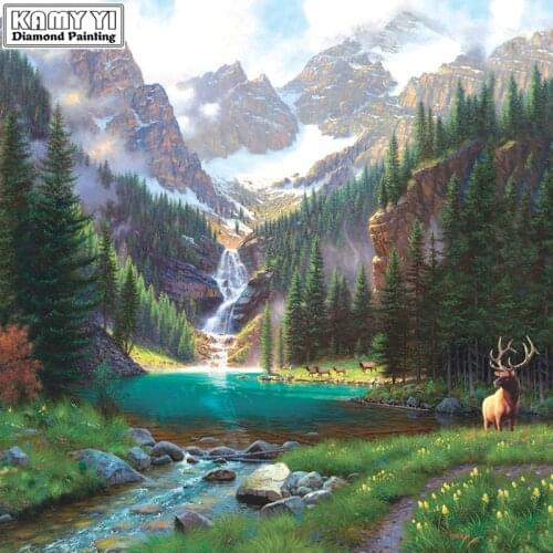 Needlework Diy Diamond Painting Cross Stitch Forest scenery Diamond Embroidery Full Square Diamond Mosaic Picture WHY