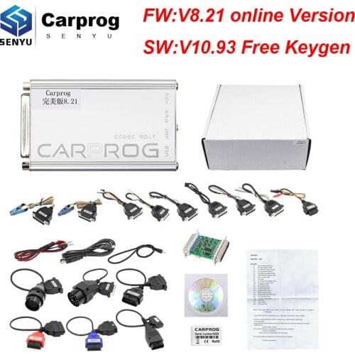 Carprog Full V10.93 Car prog V8.21 Online ECU Chip Tunning Programmer Airbag Reset With All 21 Adapters Carprog Full V9.31 10.93