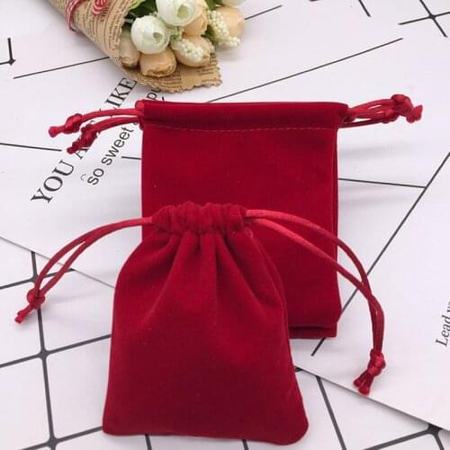 High quality 8*10cm velvet drawstring jewelry bag for decorations necklace gift toiletry jade storage and packaging bags pouches