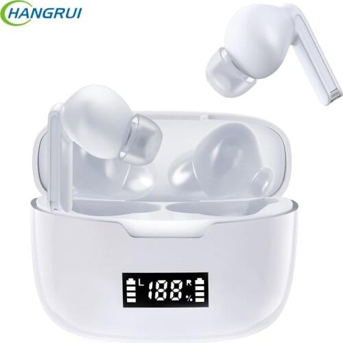 Hangrui Headphones Wireless Headsets Bluetooth 5.0 Digital Display TWS Earphones Wireless Waterproof Sport Stereo Bass Earbuds