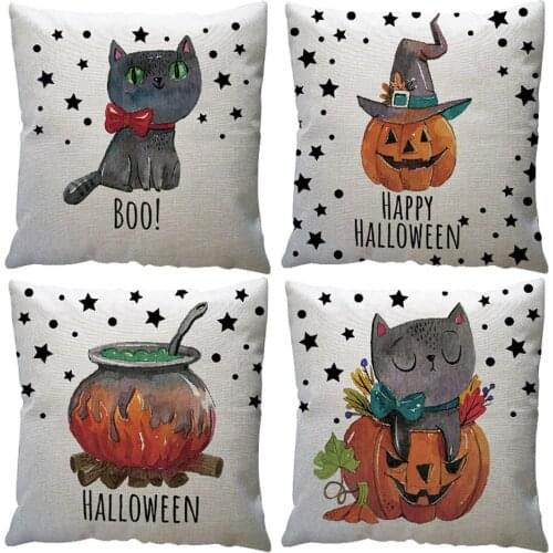 BV01048 Halloween Pumpkin Cushion Cover Square Pillow Case Home Decor Cat pattern new arrival cushion cover