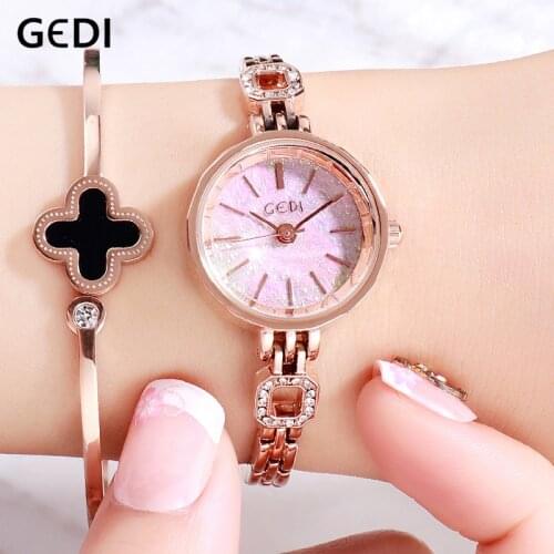 GEDI Top Brand Fashion Watch Women Luxury Elegant Bracelet Womens Wristwatch Relogio Feminino Montre Relogio Ladies Clock 2021