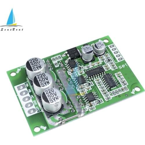 DC 12V-36V 500W PWM Brushless Motor Controller No Hall Motor Balancing Automotive Balanced BLDC Car Driver Control Board Green