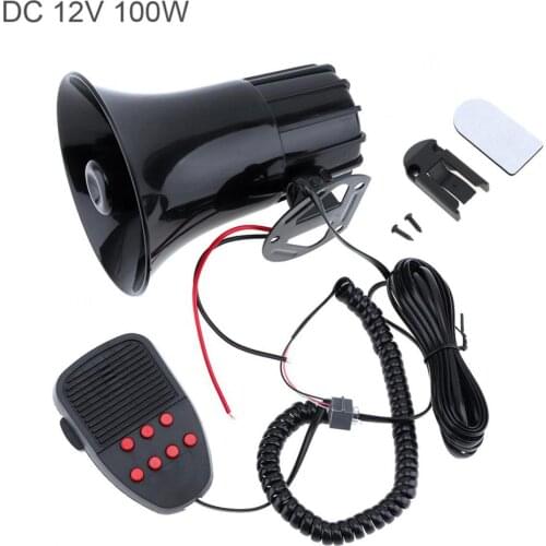 DC 12V 50W Motorcycle Car Auto Vehicle Truck7 Sound Tone Loud Horn Siren Police Firemen Ambulance Warning Alarm Loudspeaker dfd