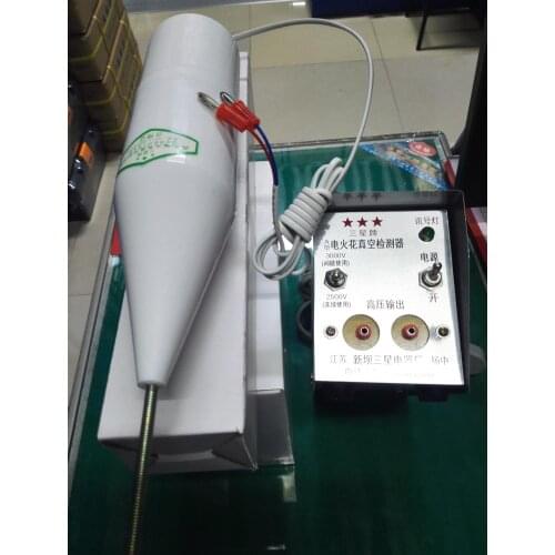 Electric spark vacuum leak detector and high frequency electric spark vacuum leak detector