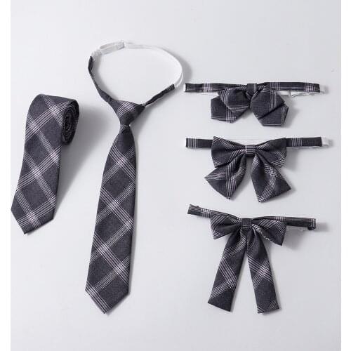 JK Lattice Bow Tie High School Uniform Students Accessories Japanese Lovely Girls Neck Rope Butterfly Knot Cravat Preppy Chic