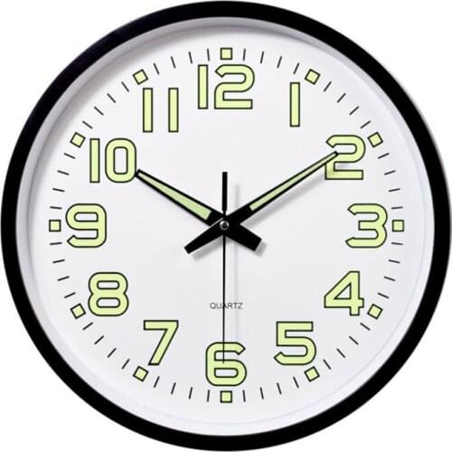 Hot YO-12 Inch / 30cm Luminous Wall Clock Silent with Night Light Glow in the Dark Round Clock, Living Room Decoration