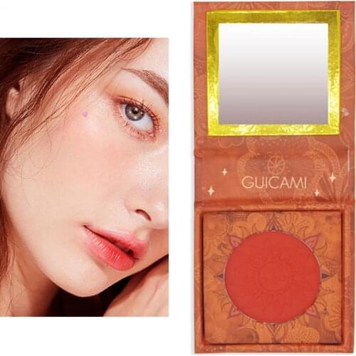 GUICAMI 5g Orange Face Blush Eyeshadow Powder Natural Nude- Makeup High Gloss Repair Blush Palette Beauty Supplies