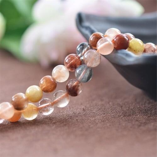 Joanlyn Grade A Natural Multicolor Rutilated Quartz Beads NOT Dyed 4mm 6mm Smooth Polished Round 15 Inch Strand RQ15
