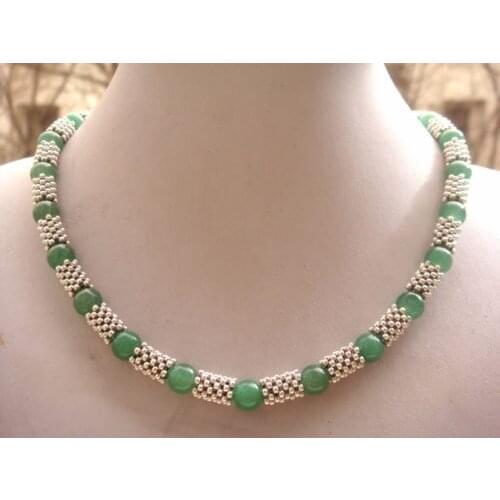 Beautiful Tibet Green Red Purple Black stone Necklace 18 inches 10MM