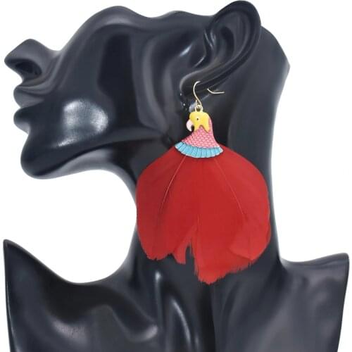 Summer Colorful Parrot Bird Personality Pendant Earrings For Women Personality European American Temperament Street Jewelry