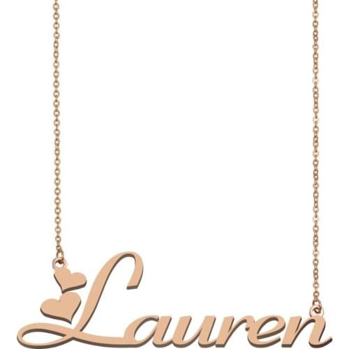 Lauren Name Necklace , Custom Name Necklace for Women Girls Best Friends Birthday Wedding Christmas Mother Days Gift
