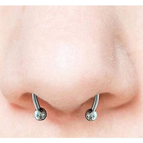 1 Set Magnetic Septum Nose Ring Horseshoe Fake Nose Ring Hoop Reusable Nose Ring Hoop Non-Piercing 316L Stainless Steel