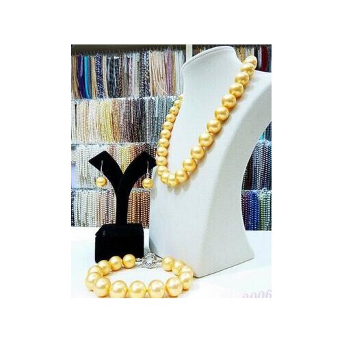 Natural South Sea Shell Pearl 14mm multicolor Necklace bracelet earrings set