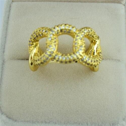 New hot sale white zircon round open ring simple creative hollow circle high quality jewelry jewelry supply factory direct sales