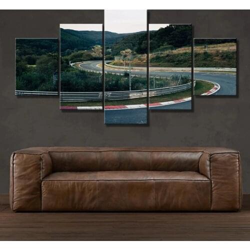 Nurburgring Rally Road Sports Car Track Print Canvas Paintings 5 Piece Landscape Wall Art Poster Living Room Home Decor Pictures