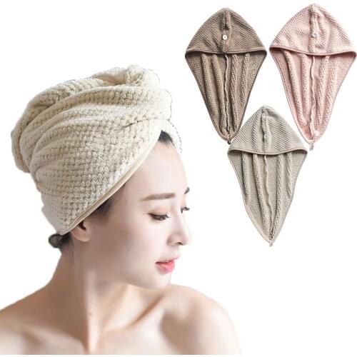 Hair Drying Towels Women Towels Bathroom Towel Bath Hat Quick-drying Super Absorbent Thicker Microfiber Hair Dry Cap