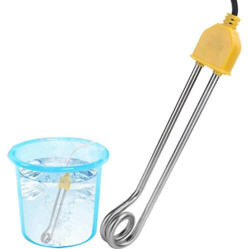 1000W Portable Stainless Steel Electric Water Heater Immersion Boiler for Heating Coffee Tea Drinking 1.5m Cable