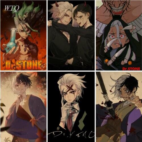 Dr. Stone Retro Poster Anime Posters Home Decor Wall Decor Poster Canvas Painting Wall Art Photos for Childrens Room Decor