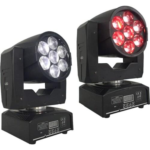 Factory sale Mini 7x12W 4 in 1 rgbw led wash moving head zoom dmx dj light disco stage lighting for party ktv wedding show bar