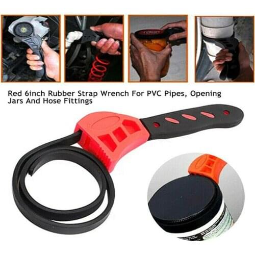 Wrench Adjustable Glasses Wrenchl 6in Rubber Strap Wrench Spanner Oil Filter For Bicycle Motorcycle Car Repairing Tool