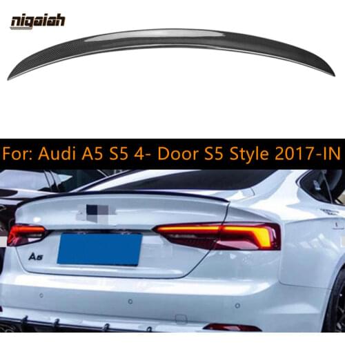 S5 Style Rear Spoiler Carbon Fiber Spoiler For Audi 4-Door A5 S5 2017-IN Car Trunk boot spoiler