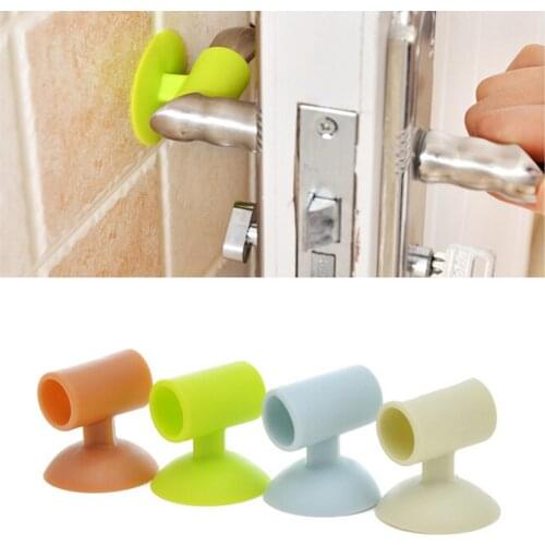 Self Adhesive Silicone Door Handle Knob Crash Pad Wall Protectors Bumper Guard Door Stopper Anti Collision Stops Stick