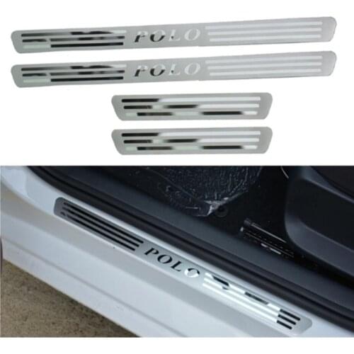 High-quality Stainless Steel Ultra-thin Door Sill Plate For Volkswagen Polo 2011 2012 2013 2014 2015 Car Styling Accessories