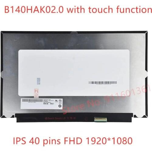 LCD monitor replacement 14.0 inch B140HAK02.0 B140HAK02 Laptop touch screen LED LCD Matrix Screen FHD 1920X1080P EDP 40 Pins IPS