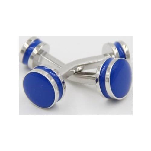10pairs/lot Double Round Ball End Cuff Links Blue/Brown Business Style Cufflinks Mens Jewelry Wedding Gift Wholesale