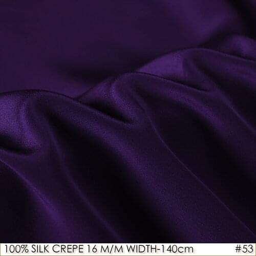 100% SILK CREPE DE CHINE 140cm width 16momme Natural Pure Silk Fabric For Sewing christmas fabric Dark Purple NO53