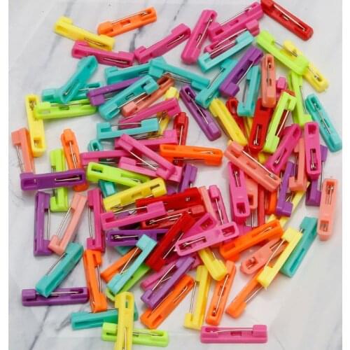 100Pcs Mixed Scarf Safety Pin Hijab Brooch Safety Locking Baby Cloth Nappy Pin