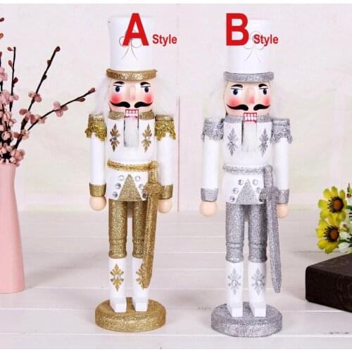 30cm hot selling new Sparkling gold and silver soldiers nutcracker Movable Christmas doll puppets gifts ht083