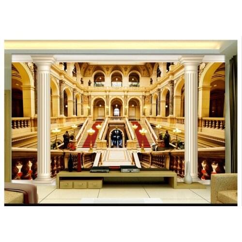 Customized 3d wallpaper 3d tv wallpaper murals 3 d mural Roman column TV setting wall construction wallpaper