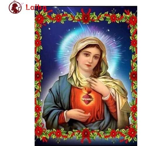 5D DIY Diamond Painting Hot selling home art, Virgin Mary, religion cross stitch mosaic full square/round diamond embroidery