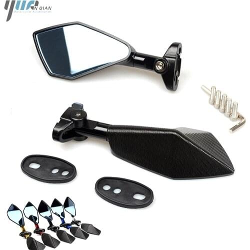 Motorcycle Accessories CNC Aluminum Rear View Mirrors Blue Glass For BMW R1200RT R nineT G310R F800R S1000XR F800GT S1000RR HP4