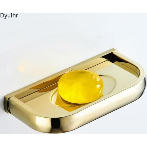 Bathroom accessories antique simple brass gold-plated soap dish perforated installation toilet soap box bathroom soap dish
