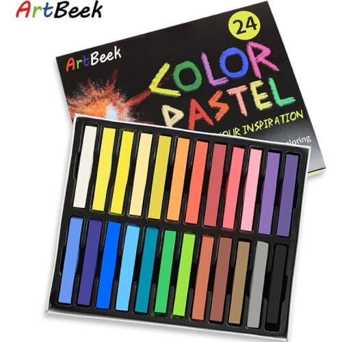 ArtBeek 24 Colors Soft Pastels Painting Set Art Drawing Chalk Crayon Brush