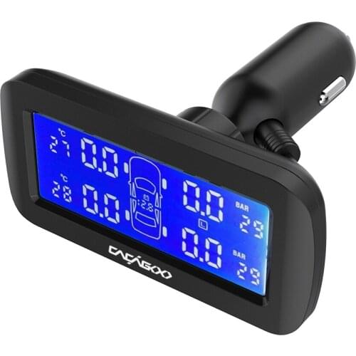 Wireless Real-time TPMS Tire Pressure Monitoring System with LCD Display Alarm Function 4 External Sensors PSI BAR