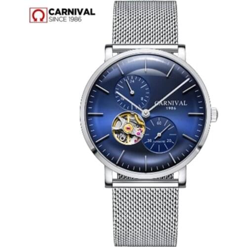 Ultrathin tourbillon automatic mechanical watches men genuine leather strap waterproof men watch clocks reloj erkek kol saati