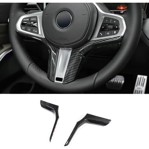 Car Steering Wheel Decoration Cover Trim Carbon Fiber Style Stickers For BMW X5 G05 X3 X4 G01 G02 G30 Interior Auto Accessories