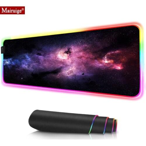 DIY Custom Mousepad RGB Mouse Pad Large Universe Starfield Fog Space Nebula Mouse Pad LED Computer Mat Desk Mat Cerambit Cs Go