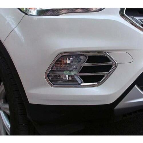 For Ford Escape Kuga 2017 ABS Chrome Front Fog light Lamp Cover Bezel Fog Light Protector 2pcs
