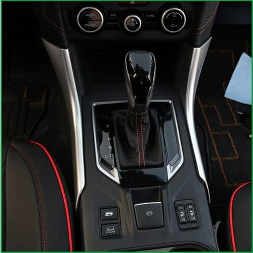 For SUBARU XV 2018 2019 Carbon Fiber Print ABS Matt Interior Both sides Gear Box Shift Panel Sticker Cover Trim Car Styling 2pcs