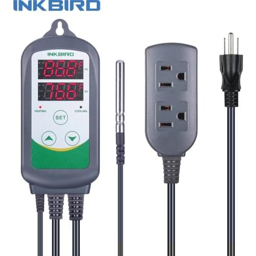 Inkbird ITC-308 US Plug Heating and Cooling Dual Relay Temperature Controller, Carboy,Ferment, Greenhouse Terrarium Temp.Control