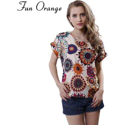 Fun Orange Striped Blouses